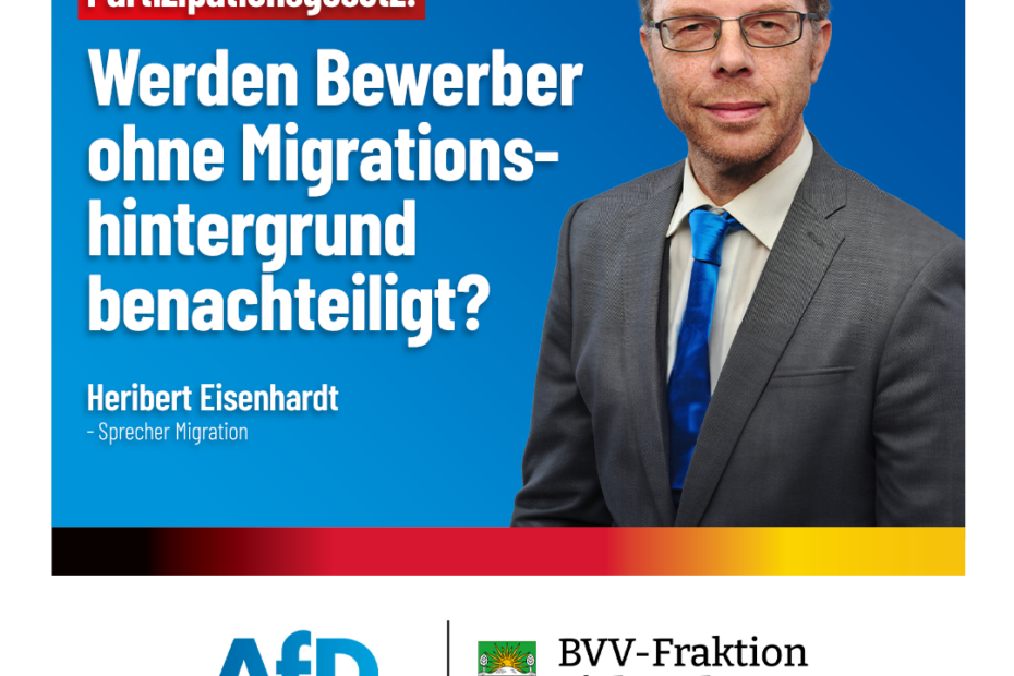 Werden Deutsche ohne Migrationshintergrund benachteiligt? Das will Heribert Eisenhardt (AfD9 wissen