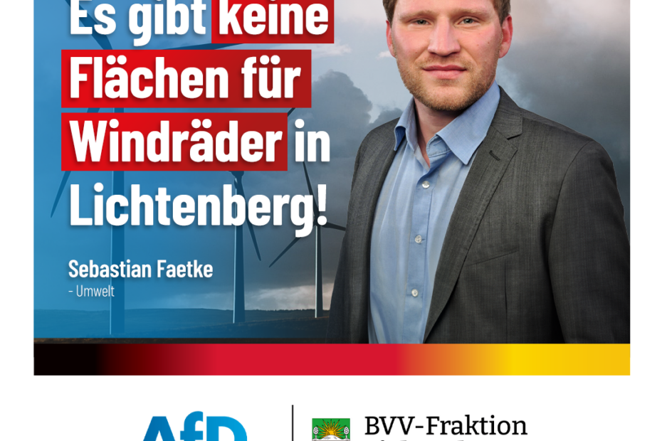 Faetke ist umweltpolitischer Sprecher der AfD-Fraktion in der BVV Lichtenberg
