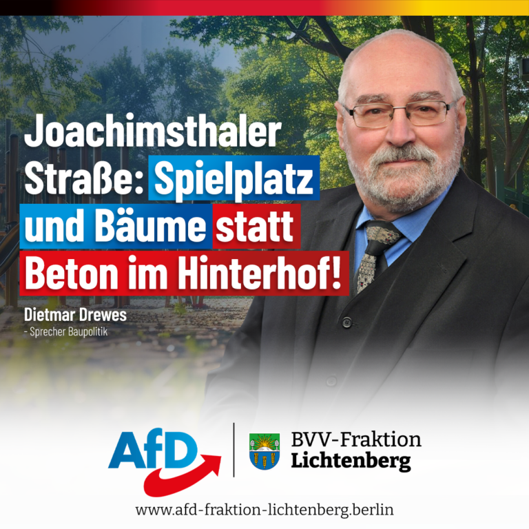 Die AfD will keine Hinterhofbebauung in Lichtenberg!