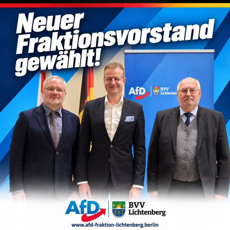 Neuer Fraktionsvorstand der AfD in Lichtenberg gewählt